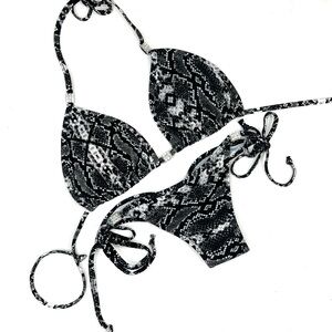 Black & White Snakeskin Posing Suit